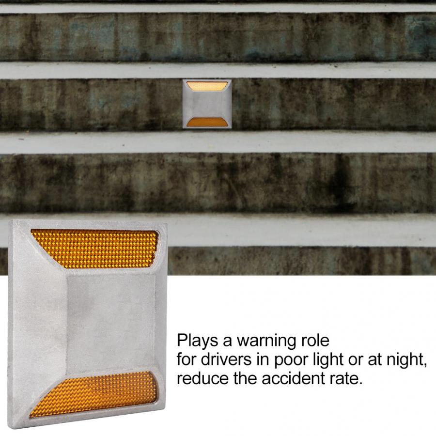 Traffic Light 2-Sided Reflector Road Pavement Marker, Road Reflector Aluminum Rectangle Reflector with LED, Emergency