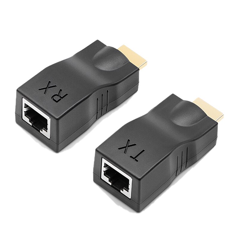 30m TX/RX Adapter HDMI-compatible Extender Transmitter RJ45 CAT-5E/6 Single Network Extender Ethernet LAN Without HDCP