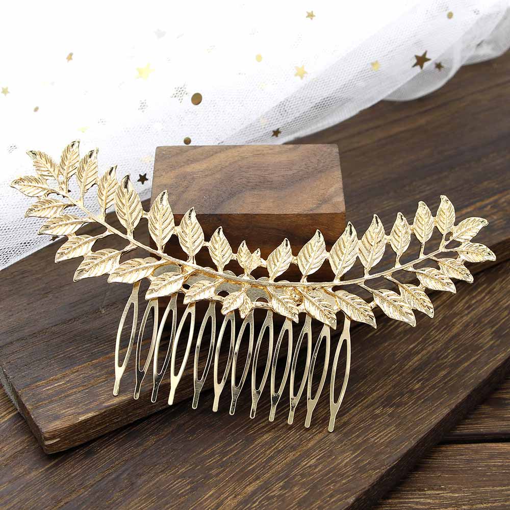 AINAMEISI Bridal Crystal Hair Combs Headpiece Jewelry Rhinestone Pearl Flowers Handmade Wedding Hair Accessories For Women Girls: 9 gold