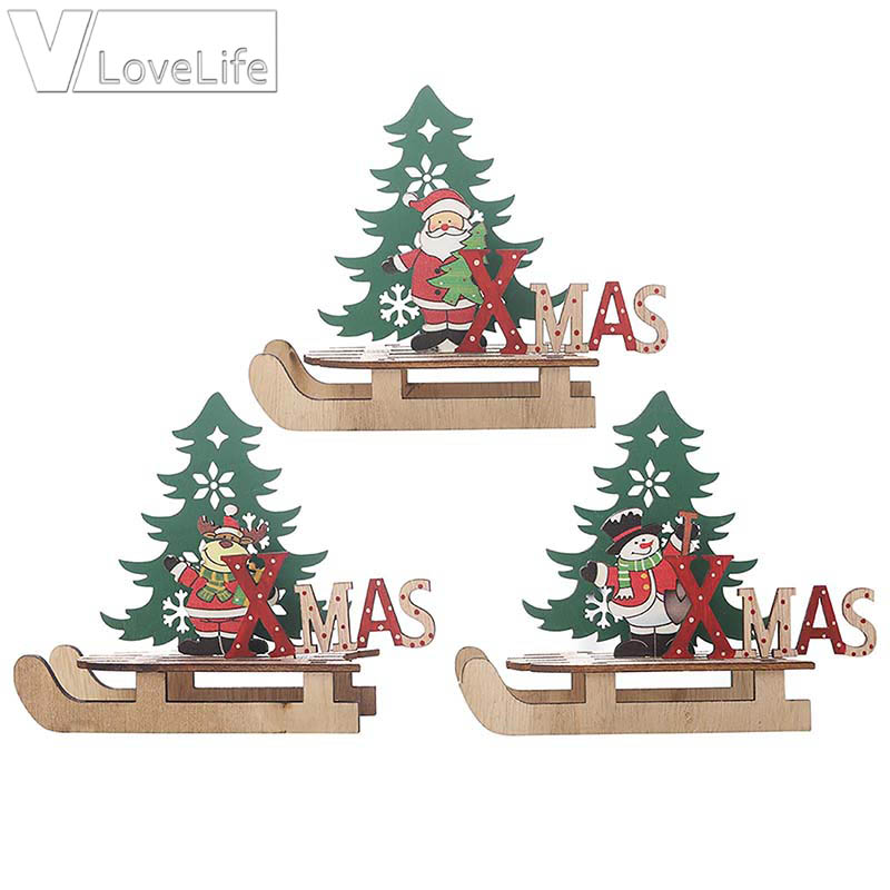 Kerst Decoratie Santa Sneeuwpop Elanden Kerst Slee Ornamenten Home Decoratie Jaar Decoratie
