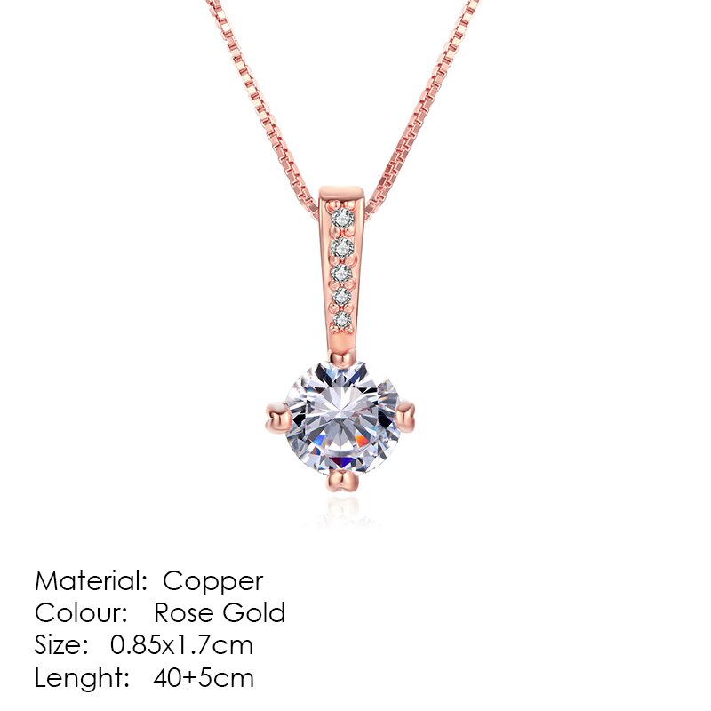 ZHOUYANG Necklaces & Pendants Jewelry For Women Silver Color Rose Gold Chain Jewellery Heart Necklace Cubic Zirconia N388: N426