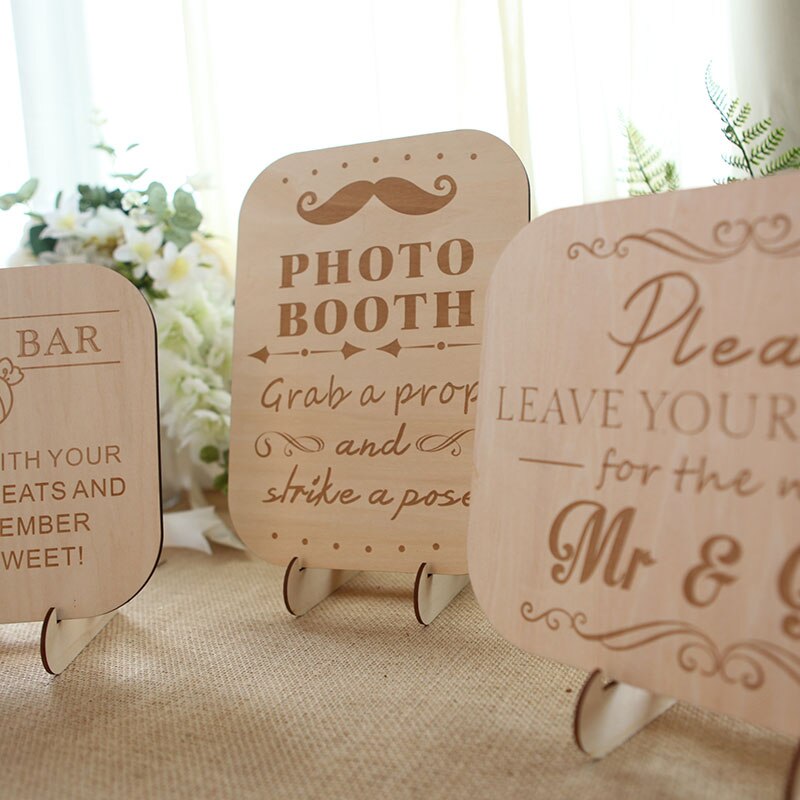 Wedding Dinner Party Table Place Card Signs Cute Framed Wooden Board Holder Table Decoration Party sign