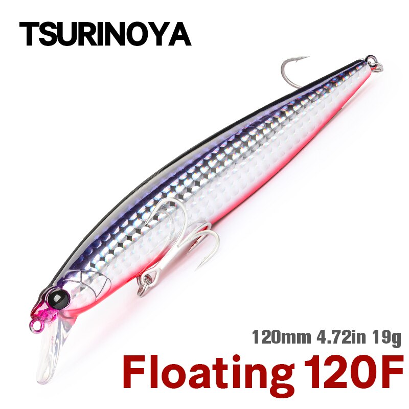 TSURINOYA-señuelo de pesca ultralargo, cebo duro de Pesca de Mar, peso de tungsteno, 120F, 120mm, 19g