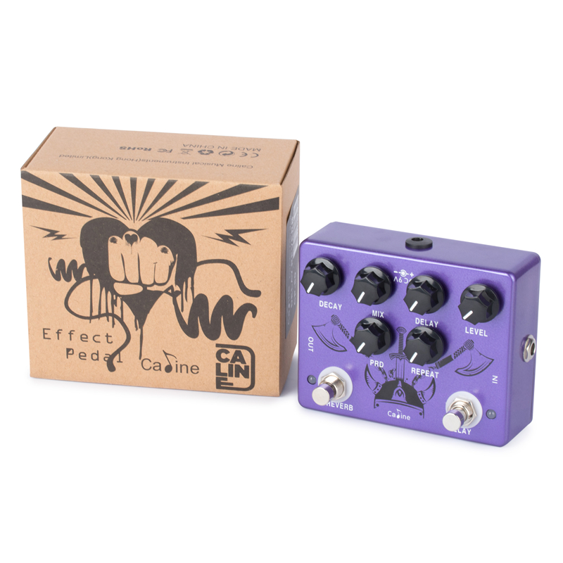 Caline CP-80 Ragnarok-Pedal de efecto de guitarra Digital 2 en 1, Reverb &amp; Delay, True Bypass, piezas y accesorios de guitarra eléctrica
