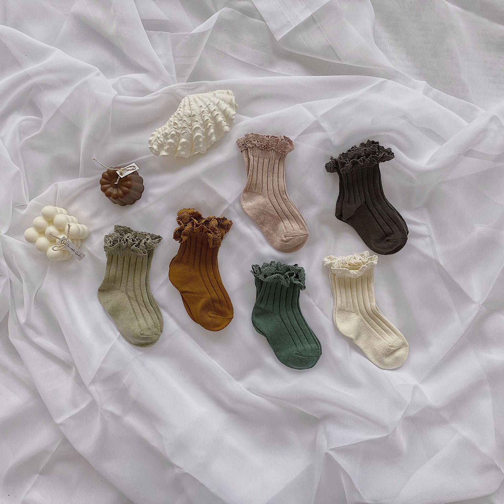 Neue Herbst Koreanische Stil Baby Mädchen Spitze Prinzessin Socken SchöNe Kleinkinder freundlicher Gestrickte Socken 6 Paare