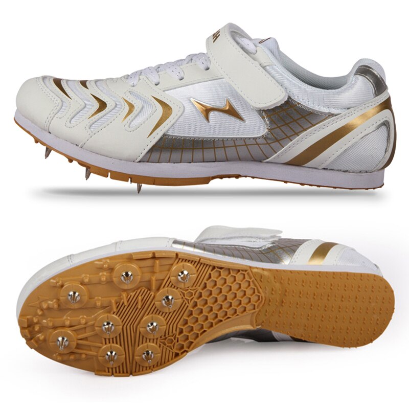 Unisex Track and Field Shoes Spike Long-Jump Sneakers Competition Training Footwear spike shoes track and field: white / 42