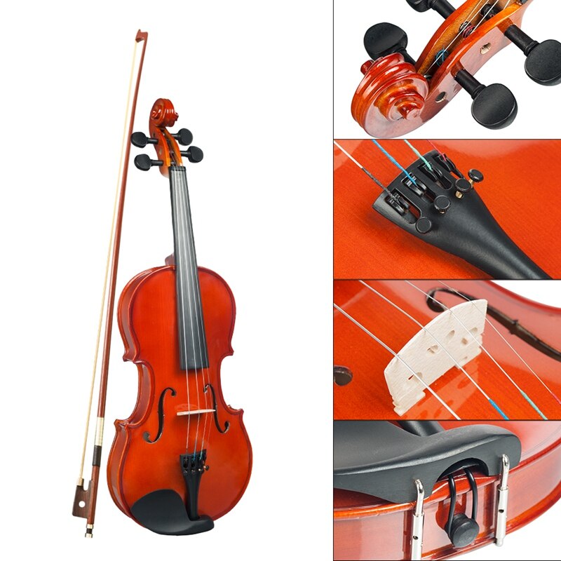 1/4 High-Gloss Violin Finished Violin Student Violin with Box + Bow + Rosin Student Indoor Cello Natural Violin