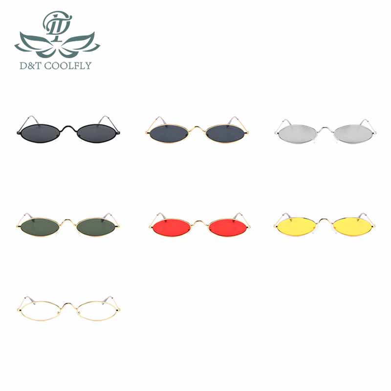 D&t ovale solbriller kvinder og mænd lille stel briller multicolor personlighed  uv400 solbriller kvinde