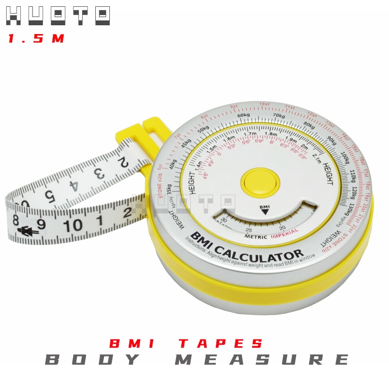 0-150cm Aluminum BMI measure tape BMI body tape BMI calculator body mass tape