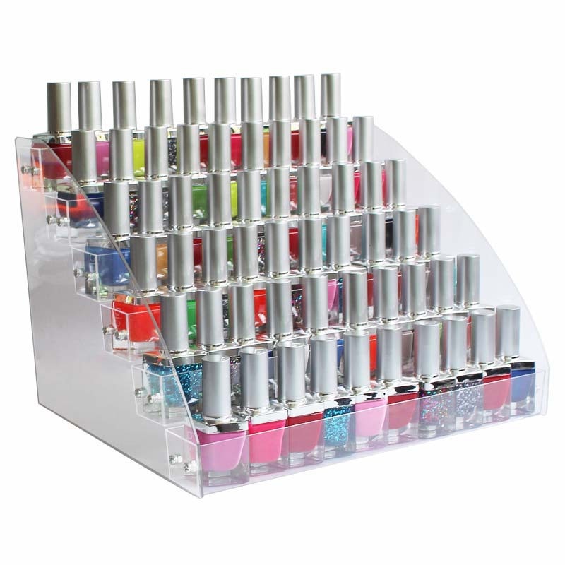 Transparent organizer opbevaring makeup 2-3-4-5-6-7 lag negle rack polish udstilling kosmetik hylde organizer hjem opbevaring