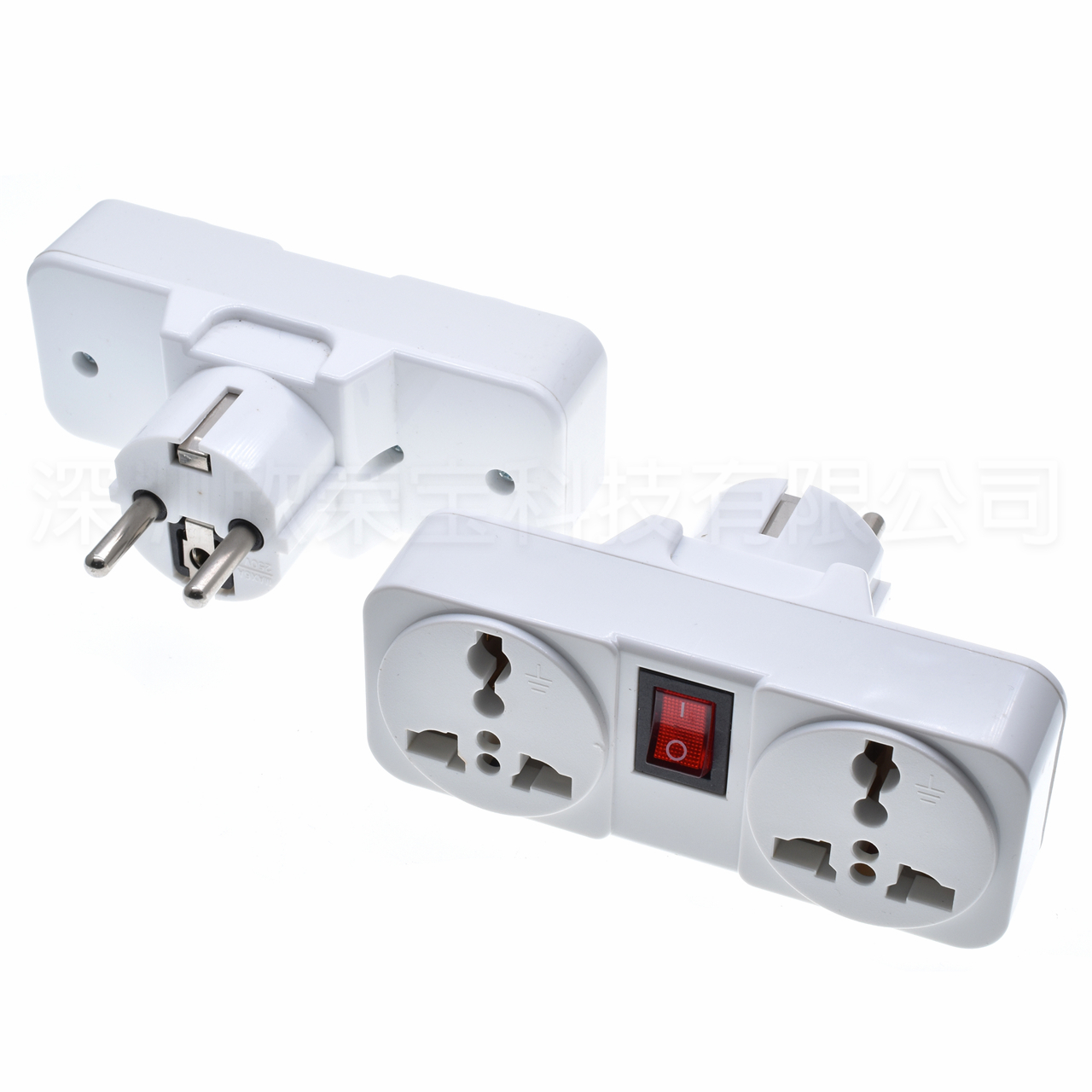 Universell eu-pluggadapter 1 til 2 utvidelsesplugg internasjonal australsk storbritannia us til euro kr reiseadapter elektrisk omformer strømuttak