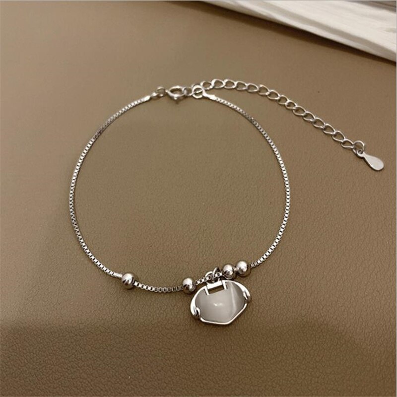 Trend Frauen Fußkettchen 925 Silber Edlen Schmuck Nette Kristall sperren Anhänger Armbinde Für Mädchen Party Zubehör Dame Glück