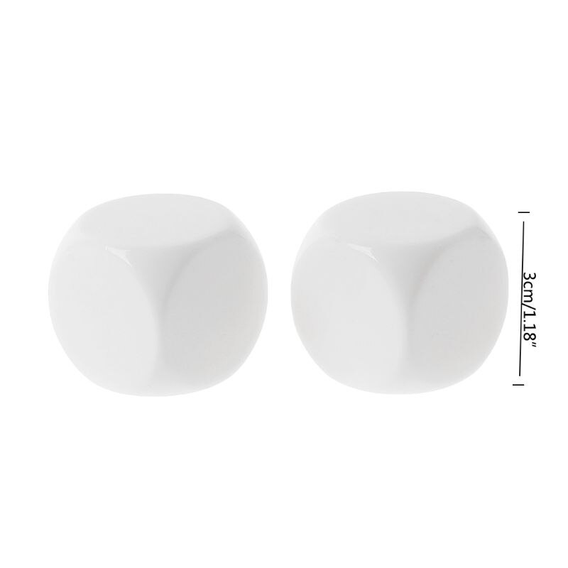 2 stücke 30mm Acryl Blank Würfel Kinder DIY Spielzeug Schreiben Malerei Graffiti Familie Bord Spiele
