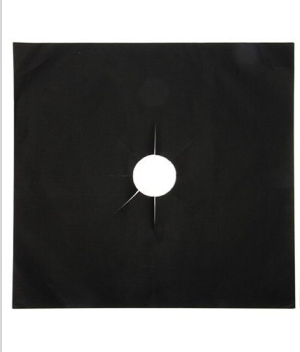 4 pieces Reusable Magic Non Stick Gas Hob Protector Liners: Black