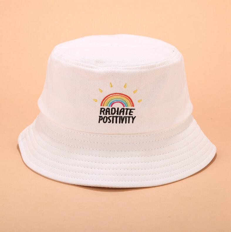 Sommer kvinder solcreme unisex foldbar spand hat: Hvid