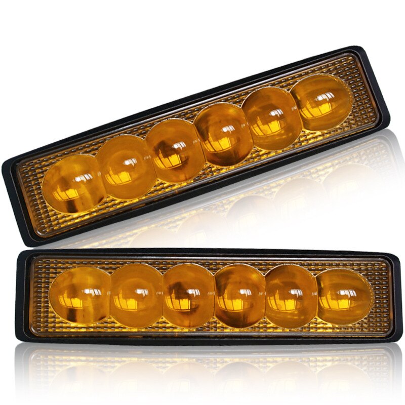Lámpara de techo de ingeniería rectangular, luz amarilla reacondicionada con brillo, 18W, Lámpara de trabajo, 6LED, nueva