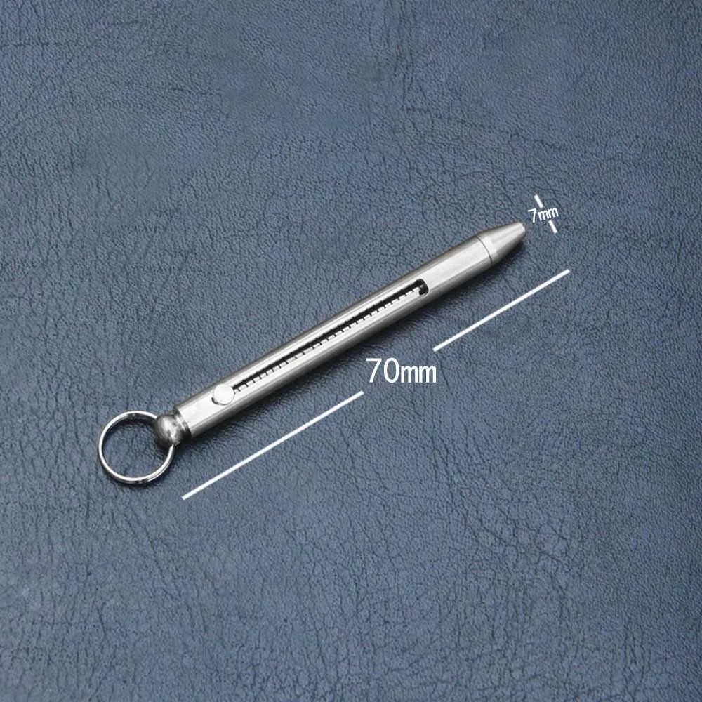 camping titanlegering trykk-dra fjær tannpirker med tannpirkerholder nøkkelring ultralett multifunksjonell fruktgaffel