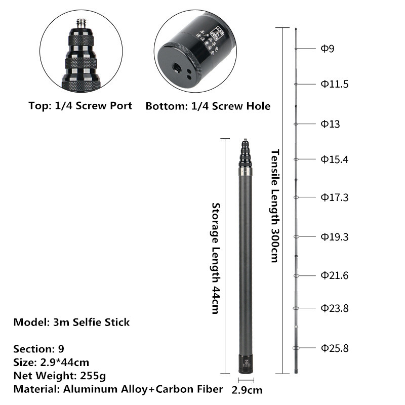 Palo de Selfie Invisible para Insta360 X4 X3 X2, palo de Selfie extendido para GoPro 13 12 DJI Action 5 4 3, soporte de aleación de aluminio para cámara: YELLOW