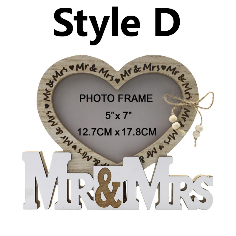 Marco de fotos de corazón de amor de madera, adornos artesanales, marco de fotos, cereza para boda, Día del Padre, Día de San Valentín, decoración de mesa,: Caqui oscuro