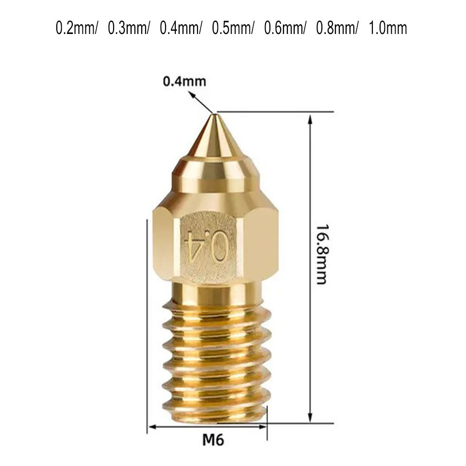 per Ender3 V3 SE ender 7/ragno ENDER 5 S1 Ugello Serise Parti della stampante 3D Ugelli 0.2mm 0.3mm 0.4mm 0.5mm 0.6mm 0.8mm 1.0mm