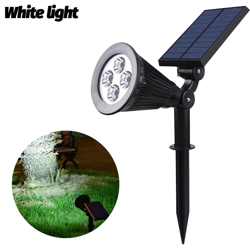 Solar Outdoor Spotlight Landscape Yard Decor Lawn Lamps IP65 Garden Lighting LED Spot Light Home Courtyard Street Light: white light / 1pcs