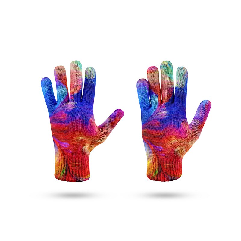 Neue 3d Wirbel Bunte Warme Handschuhe Frauen berühren Bildschirm Handschuh Winter Künstliche Wolle Fäustlinge Weibliche Weihnachten Handschuh: Stil4