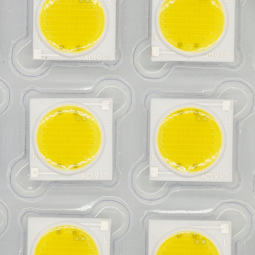 Puce LED COB en céramique, 12w 15w 20w 30w 50W 19x19MM, 25 pièces, Source de lumière Diode électroluminescente à haute conductivité thermique ac 220v, KIT de bricolage