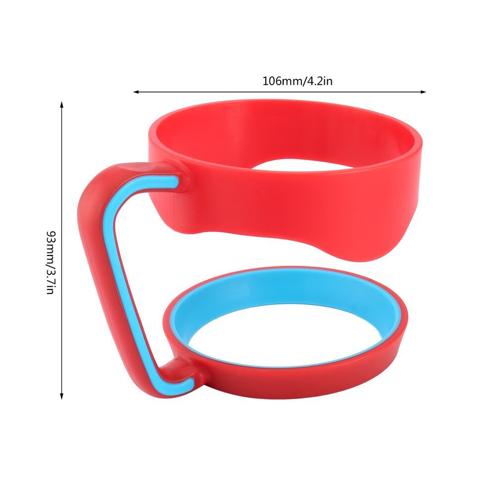 Poignée de tasses en plastique de support de main rouge + bleu pour la poignée de gobelet de Rambler de 30 Oz pour des tasses de tasse de 30 onces deux anneaux