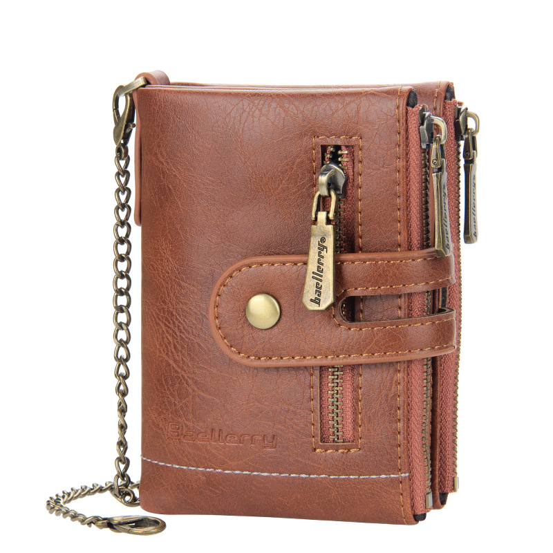 Luxus Männer Leder kurz Brieftasche retro Multi-Funktion Karte Halter Brieftasche Geschäft lässig klein Münze Geldbeutel Brieftasche Pro Männer: Braun