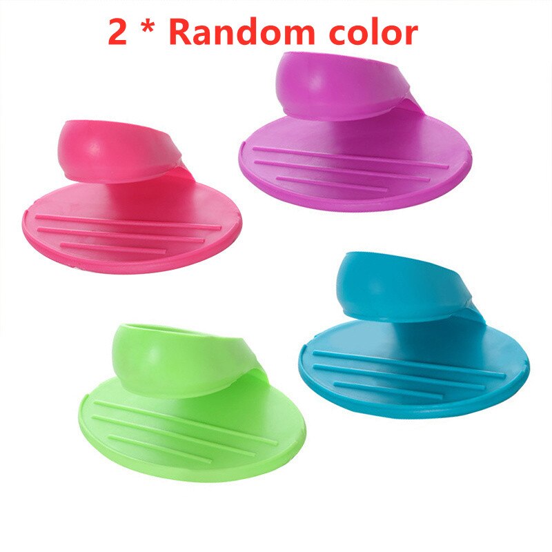 2Pcs Siliconen Magnetron Handschoen Hete Plaat Clip Warmte Geïsoleerde Finger Protector Anti Hand Cook Tool: 2 Random color