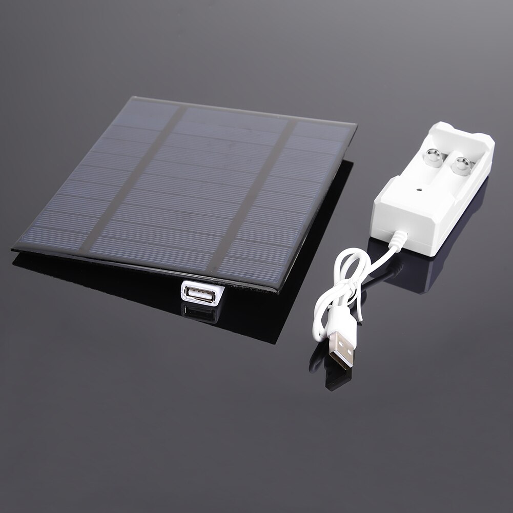 2-Slot AA AAA Rechargeable Battery Charger Smart Phone Portable Flexible Power 2.5W 5V USB Solar Battery Charger