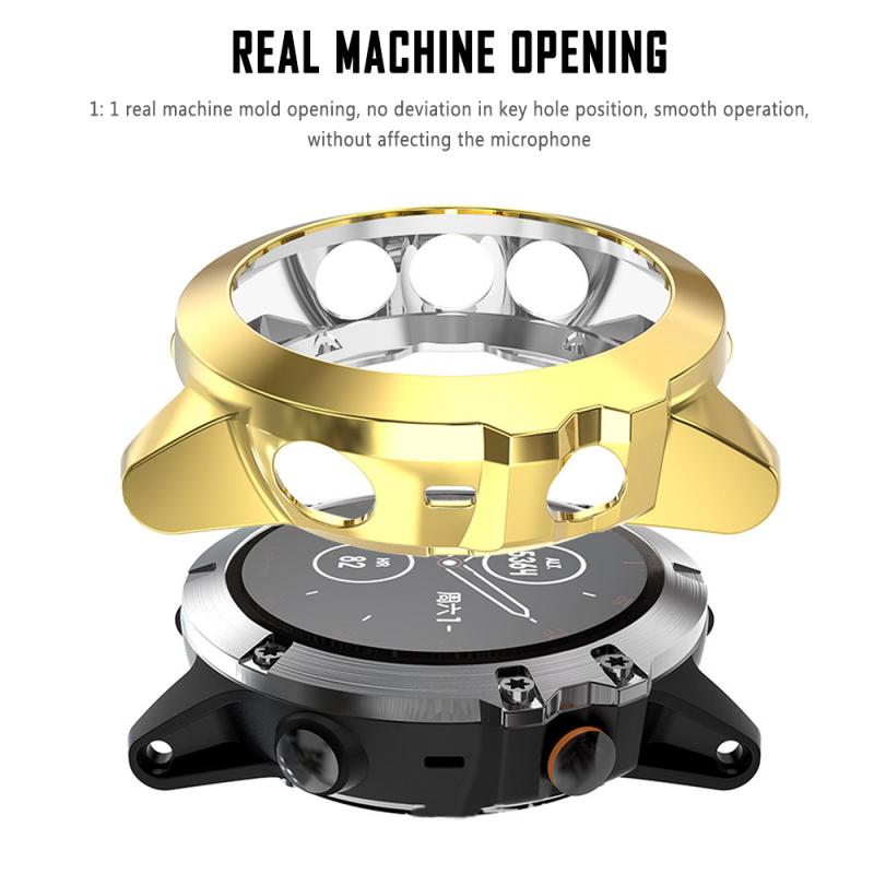 Voor Garmin Fenix 5X Tpu Horloge Beschermhoes Cover Voor Garmin Fenix 5 Tpu Case Horloge Panel Screen Protectors: gold