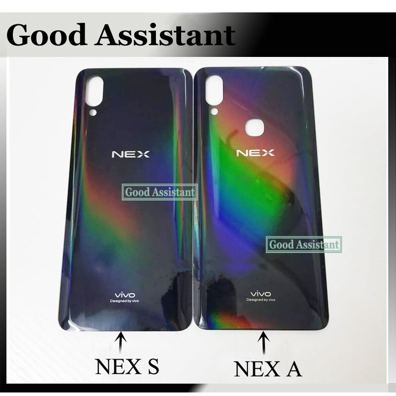 Super Klar/Schwarz/verrotten 6,59 "Für VIVO NEX S/A/NEX Ultimative Zurück Batterie Abdeckung tür Gehäbenutzen fallen Hinten Glas teile