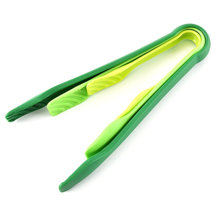 3Pcs/set Kitchen Food Tongs Multiple size Plastic Salad Bacon Steak Clamp Tongs Children Mini Home Food Bread Clip Tools Gadget