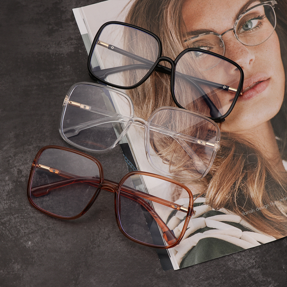 Gafas de Metal de gran tamaño para hombre y mujer, lentes con bloqueo de luz azul, cuadradas, Estilo Vintage, 1 unidad