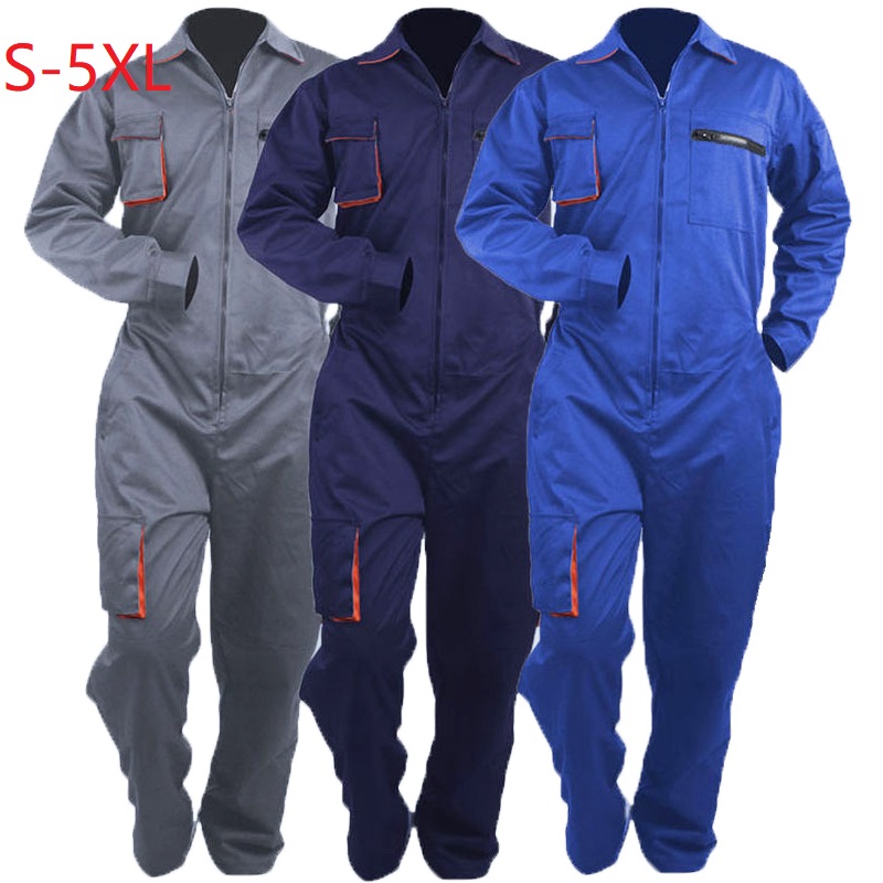 Monos De Trabajo para Hombre, uniformes De cuello levantado, ropa mecánica, Siameses, cintura elástica, Overol De Trabajo