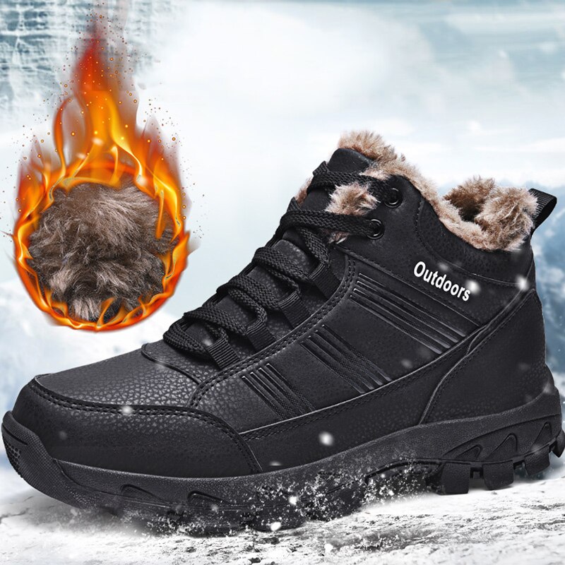 Mannen Winter Laarzen Outdoor Warme Snowboots Mannen Winter Mannelijke Outdoor Wandelschoenen Zeer Warme Waterdichte Enkellaarsjes mannen Schoenen