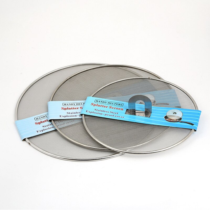 1 pc Stainless Steel Frying Pan Splash Guard Cover Lid Mesh Fat Oil Frying Pan Splatter Screen Tool 25cm durable
