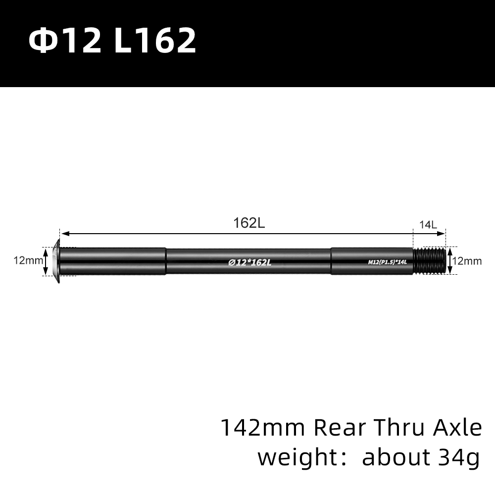 Bike Thru Axle Front Fork Shaft Skewers Rear Hub Thru Axle 12x126/162 M12xP1.5 M15 Bike Quick Release: Burgundy