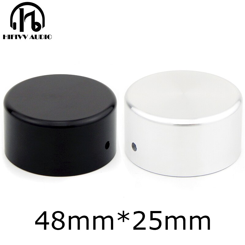 Aluminiowa podstawka montażowa pokrętło regulacji głośności 1 szt. Średnica 48mm wysokość 25mm pokrętło wzmacniacza pokrętło potencjometru głośnika