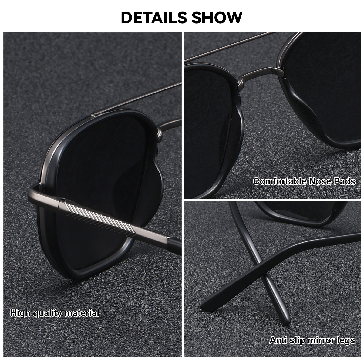 BARCUR Gafas de sol para hombre con montura poligonal, lentes TAC, de rayas gruesas y delicadas, gafas de sol polarizadas para conducir al aire libre UV400