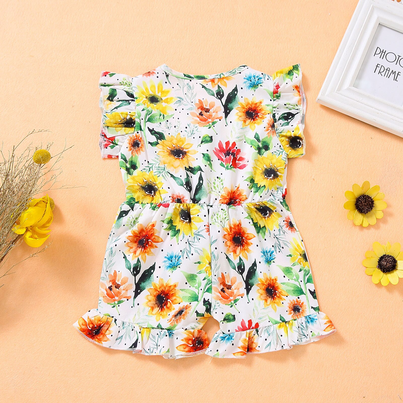 Baby Kleding Peuter Baby Meisjes Mouwloze Bloemen Gedrukt Strik Ruches Romper Jumpsuit Meisje Jongen Bodysuit Bebes Body Pak