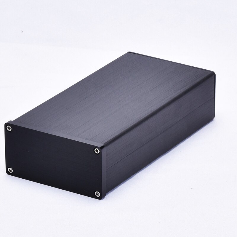 1005 Full aluminum amplifier chassis Pre-amplifier DAC decoder Power supply AMP Enclosure case DIY box (200*50*102m ): Black