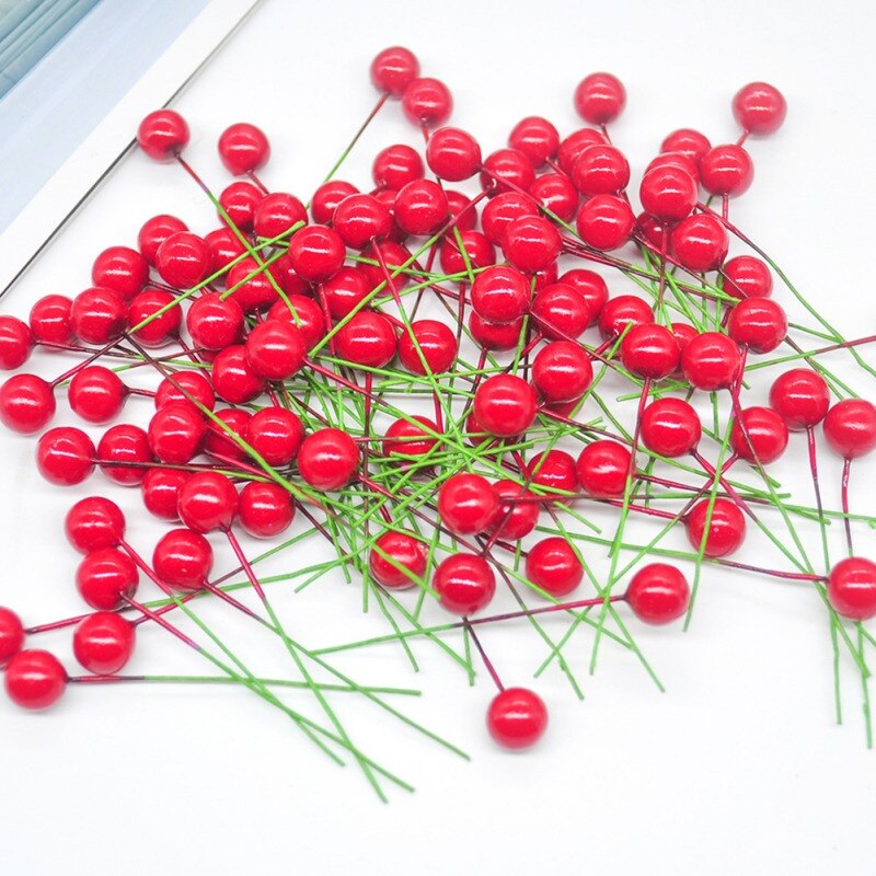 BESPORTBLE 100pcs 12mm Artificial Holly Berry Picks - Christmas DIY Decor For Trees, Wreaths & Crafts - View #9