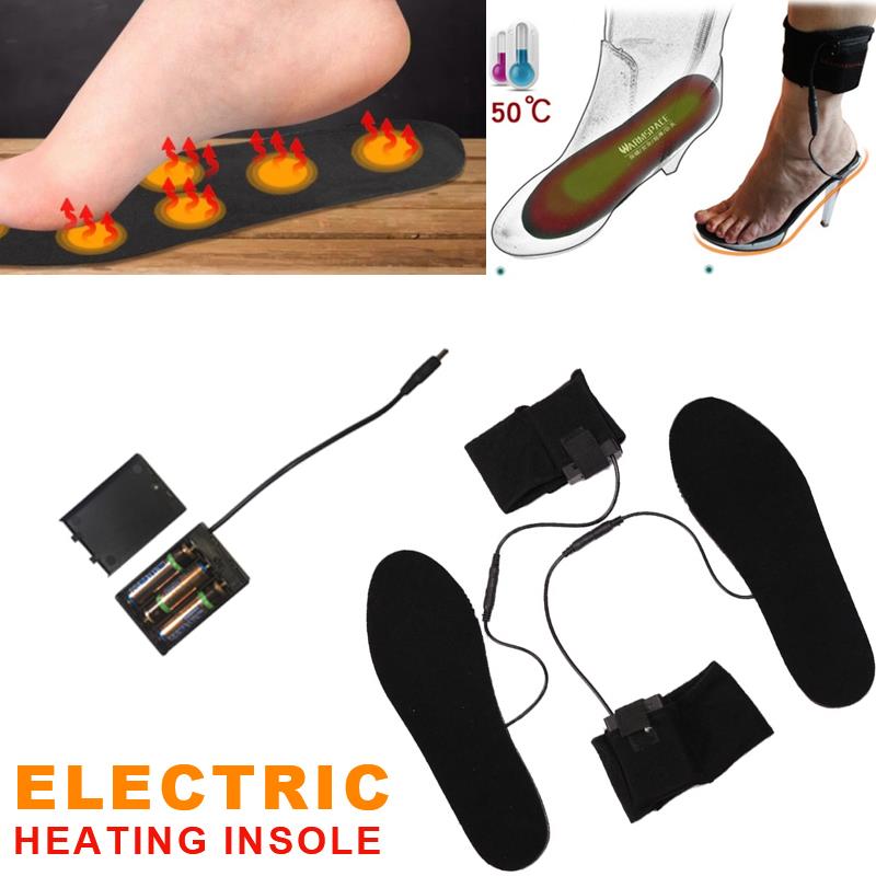 Plantillas calefactables para zapatos, ropa Unisex, calcetín eléctrico, para invierno y nieve, color negro, no tejido,