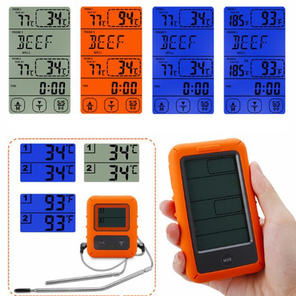 Remote Wireless Digital Meat Thermometer Grill Oven Kitchen Thermomet With Timer 4 Probes For BBQ Food Oven Smoker