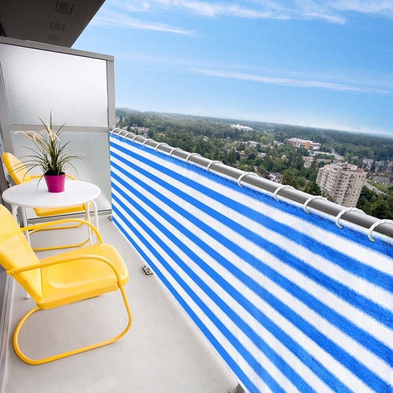 Balkon Sichtschutz, 0,9 X5M Schatten Zaun Tuch, Balkon Geländer Abdeckung Schild für Veranda, Hinterhof, Schwimmbad, Rasen