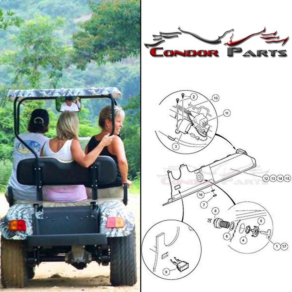 Condor Parts - Starter Switch For Club Car Precedent Golf Cart Ignition Switch Electric, 2004 Up. OEM# 102508601.