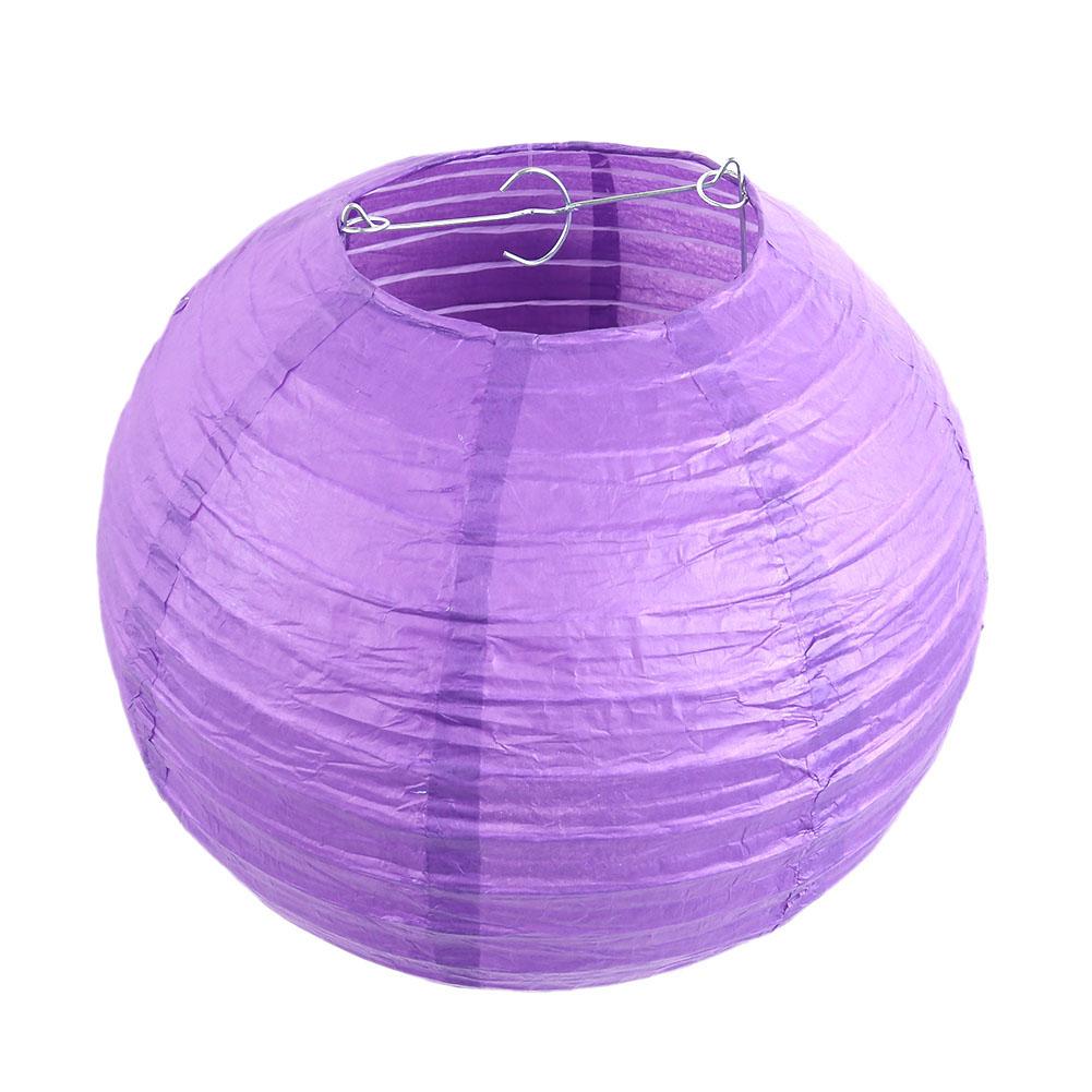 4 inch Round Chinese Paper Lantern DIY Hanging Ball Lamp Wedding Home Decor Folding Supermall decoration paper lantern: Purple