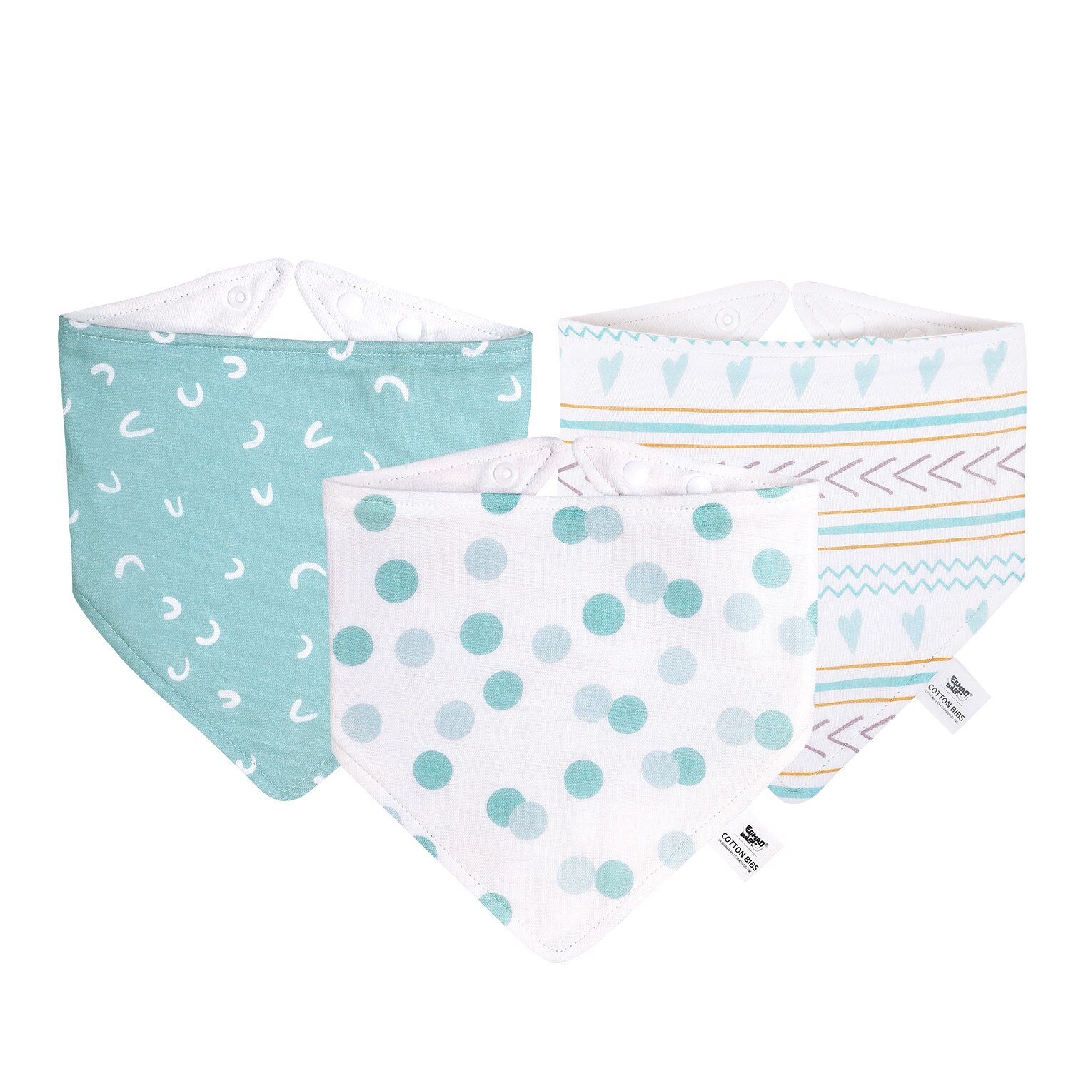 3Pc bavaglini Bandana in mussola per bambini triangolo Burp panni 100% cotone ragazzi ragazze bavaglini neonato asciugamano Saliva traspirante: EH30006